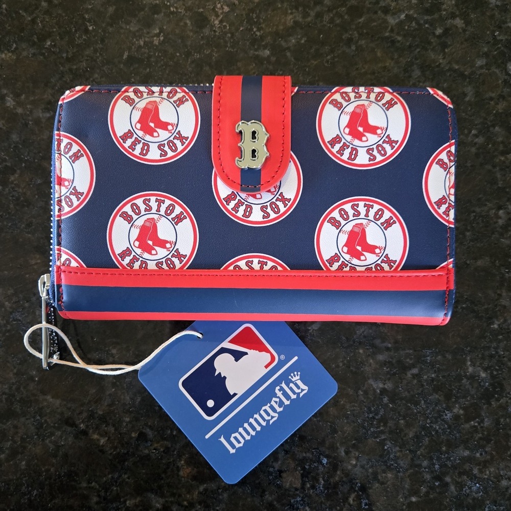 Loungefly MLB Baseball Boston Red Sox Blue and Red Logo Wallet NWT